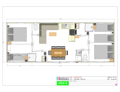 Mobile home, 4 bedrooms, 2 shower rooms, 2 WCs