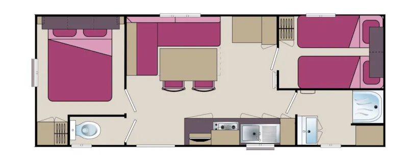 Mobil Home Confort 29M² (2 Chambres) Avec Terrasse - Côté Étang