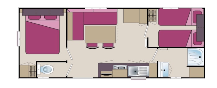 Mobil Home Confort 29M² (2 Chambres) Avec Terrasse - Côté Étang