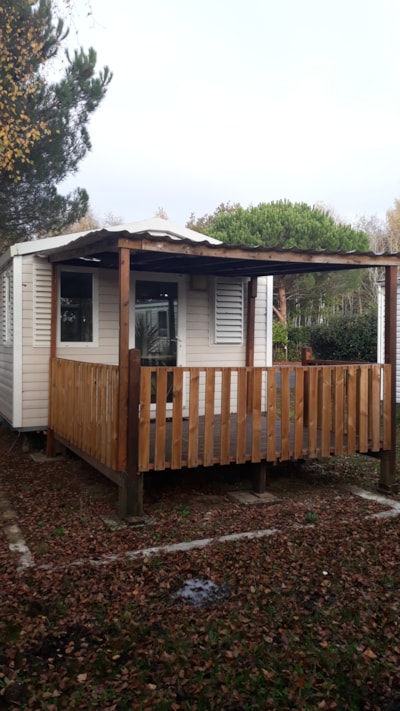 Mobile home Duo 17m² (1 bedroom) with covered terrace on campsite side — 1