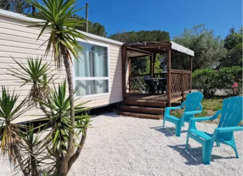 Mietunterkunft - Mobilheim Standard 2 Zimmers (28M² + Überdachte Terrasse + Fernsehen) - Camping la Provençale
