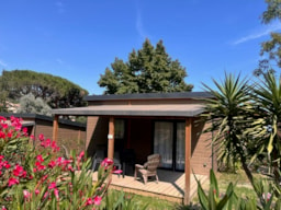 Huuraccommodatie(s) - Chalet Escapade 2 Slaapkamers (28M² + Airco + Vaatwasser + Overdekt Terras + Televisie) - Camping la Provençale