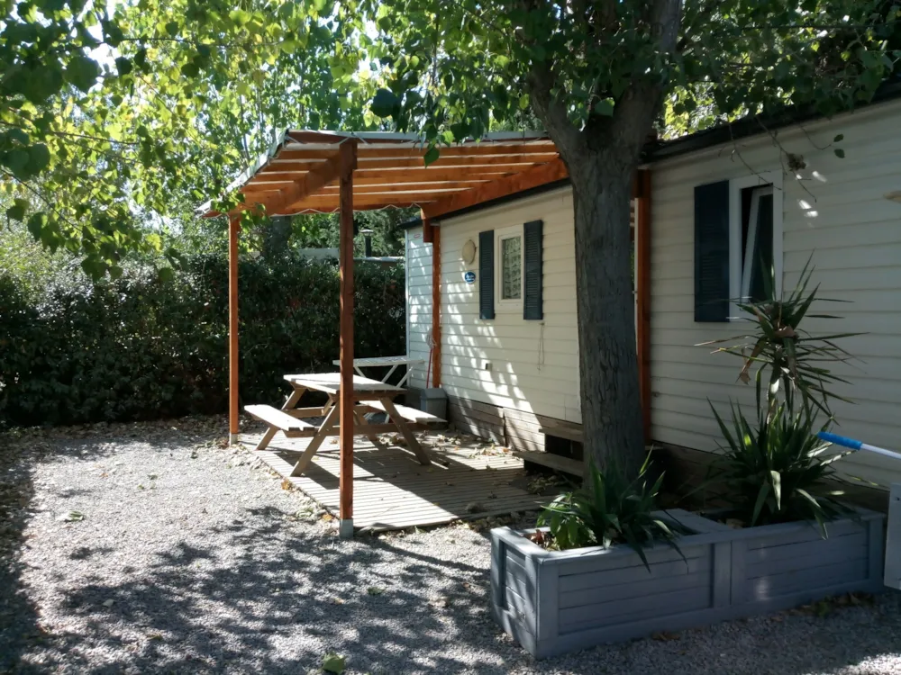 Location - Mobil Home  Vintage 2 Chambres 24-27M² Climatisé - Camping Les Peupliers