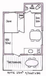 Hut 23 m² WC-shower