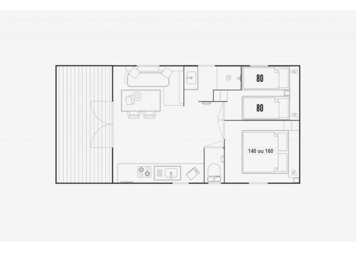 Mobil Home Confort Plus Côté Plage 4+2 Enfants 2Ème Rang