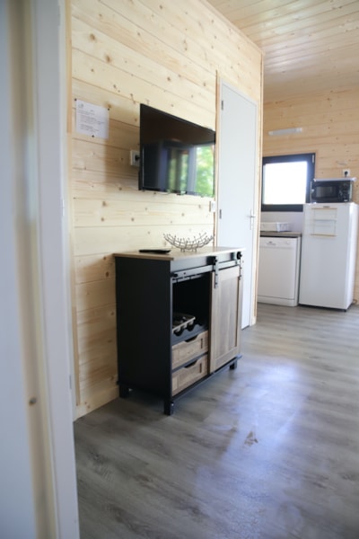 COTTAGE 2-bedroom air-conditioned CONFORT PREMIUM - FULL OPTIONS - 35m2 - 12m2 covered terrace