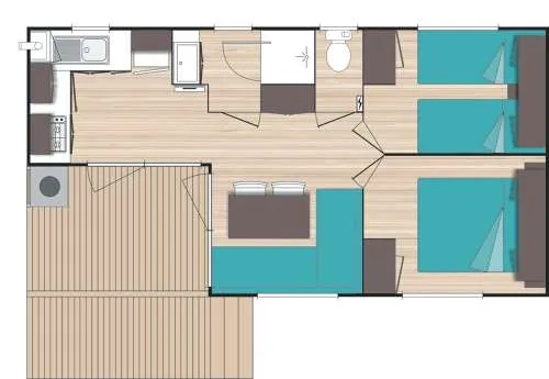 Bungalow 1 Cosy 2 Ch - Clim - Tv - Bbq - Ménage* -  33M2 + Terrasse Couverte
