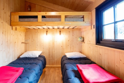 LODGE CABIN air-conditioned 2 bedrooms - COMFORT PREMIUM & FULL OPTIONS 40m2 (covered terrace 13m2)