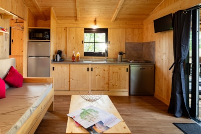 LODGE CABIN air-conditioned 2 bedrooms - COMFORT PREMIUM & FULL OPTIONS 40m2 (covered terrace 13m2)