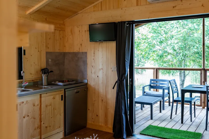 Cabane Lodge Premium 2Ch - Clim-Lv -Tv-Bbq- Ménage*,Draps,Draps De Bain- 40M2 Terrasse Couverte 13M2
