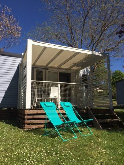Location - Mobil Home Confort 25M² 2 Chambres + Terrasse Couverte 10M² + Clim - Flower Camping Le Soleil des Bastides
