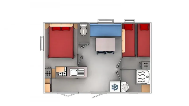 Mobil Home Confort 26M² 2 Chambres + Terrasse Couverte 12M²