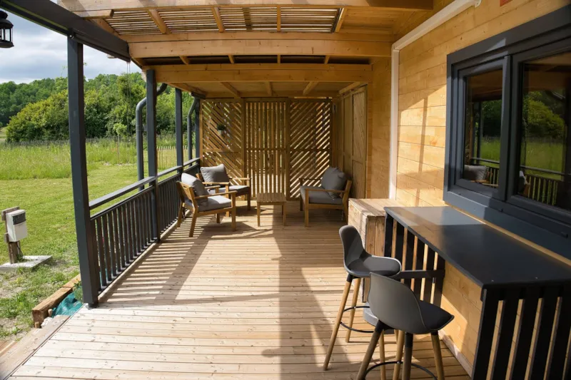 Chalet Premium 35M² 2 Chambres + Terrasse Couverte + Lv + Clim + Plancha