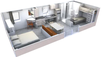 Mietunterkunft - Mobilheim  Grand Espace (Behindertengerecht) - Camping Le Soleil des Bastides