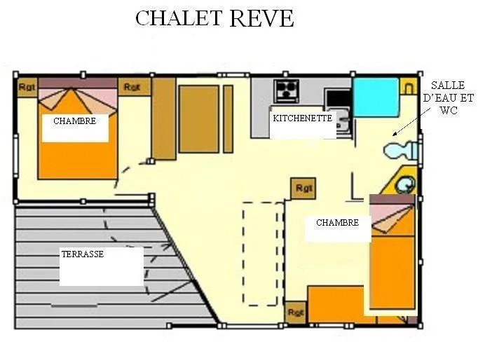 Bungalow Classic 5Pers 36M² Avec Terrasse Couverte 2 Chambres Situation Ombragé