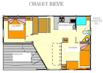 Bungalow classic 5pers 36m² sheltered terrace 2 bedrooms — 5