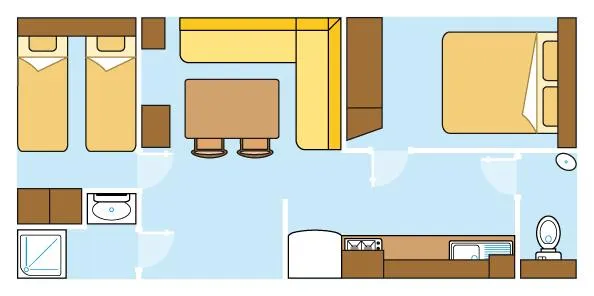 Mobil Home Eco 4Pers 38M² Avec Terrasse Couverte 2 Chambres,