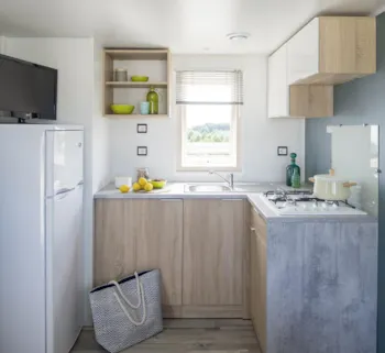 Location - Mh Premium 6Pers, Climatisé, Télé, 3 Ch, 1 Sdd, 1Wc Séparé, Draps, Serviettes, Terrasse Couverte - Camping du Chêne Vert