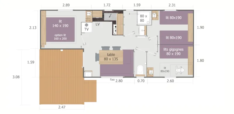 Mh Premium 6Pers, Climatisé, Télé, 3 Ch, 1 Sdd, 1Wc Séparé, Draps, Serviettes, Terrasse Couverte