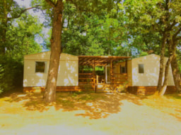 Location - Mobil-Home Tribu 10Pers 2 Mobile-Home Eco Face À Face Avec Grande Terrasse Commune - Camping du Chêne Vert