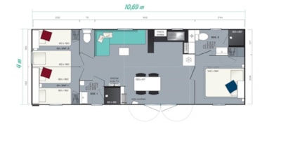 Mobile-home PREMIUM+ 6pers / 3 bedrooms, 2 bathrooms - air-conditioning ,sheets — 4
