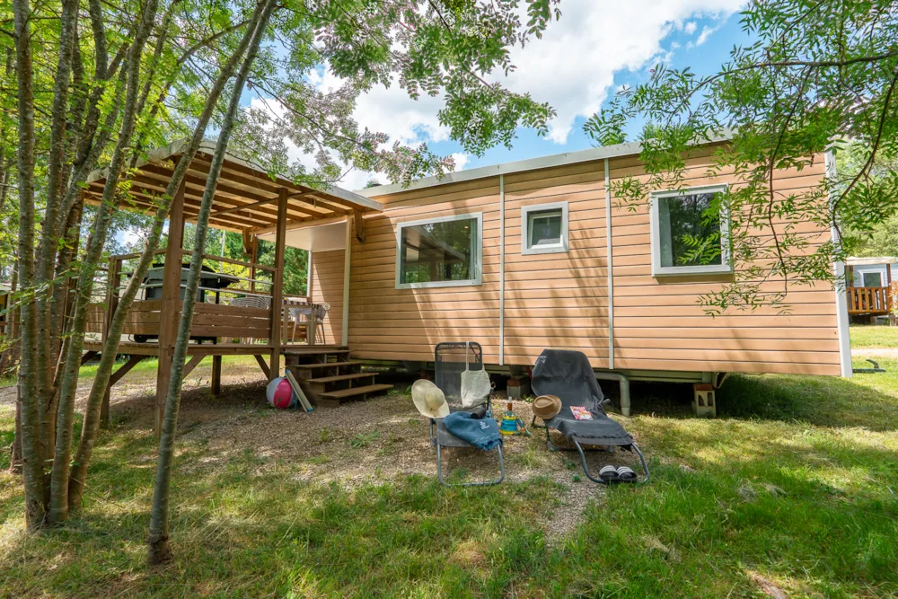 Mobilheim Premium 6Pers  3 Zimmer -Überdachte Terrasse