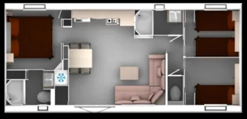 Mietunterkunft - Mobilheim Privilège 3  Schlafzimmer - Camping Eden Villages L'Étoile de Mer