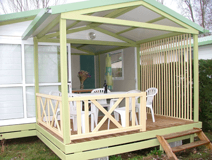 Mietunterkunft - Chalet Bois Avec Terrasse - Camping Le Plan d'Eau Saint Charles