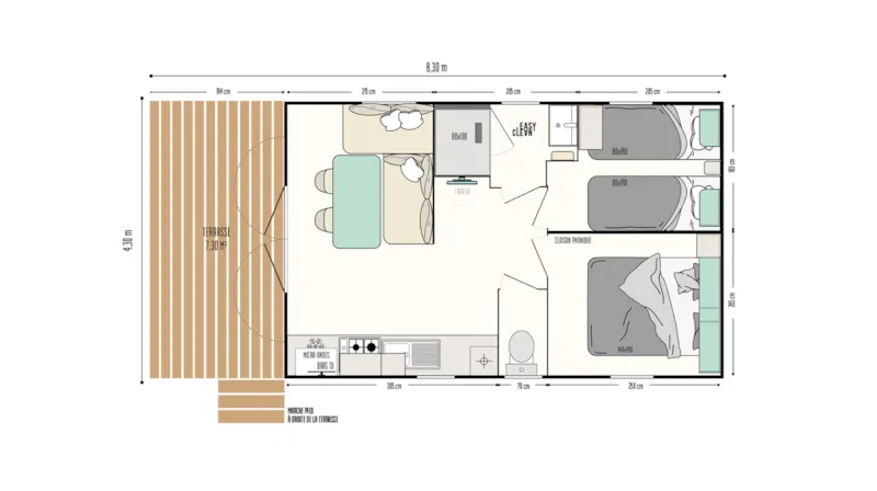 Mobil-Home Premium Loggia Bay - Vue Mer - 2 Chambres - 4 Mobil Home (Lb01 À Lb04)