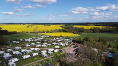 Pitch for caravan or tent.