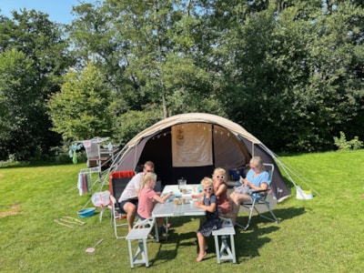 Pitch for caravan or tent.