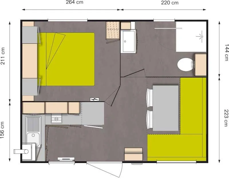 Mobilhome Ohara 19M² - 1 Chambre