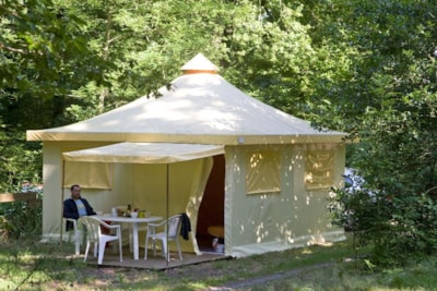 Canvas bungalow FUNFLOWER ECO 20m² - 2 bedrooms - without toilet blocks