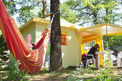 Canvas bungalow FUNFLOWER ECO 20m² - 2 bedrooms - without toilet blocks