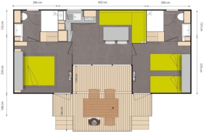 Mobil home CONFORT - 2 Bedrooms - 2 Bathrooms - Air-conditioned — 4