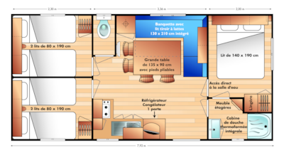 Mobil home CONFORT - 3 bedrooms - Air-conditioned — 9