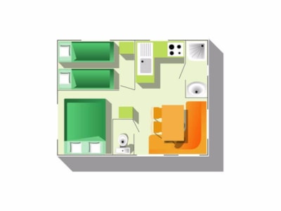 Mobile home STANDARD PLUS - 2 Bedrooms - Air-conditioned — 3