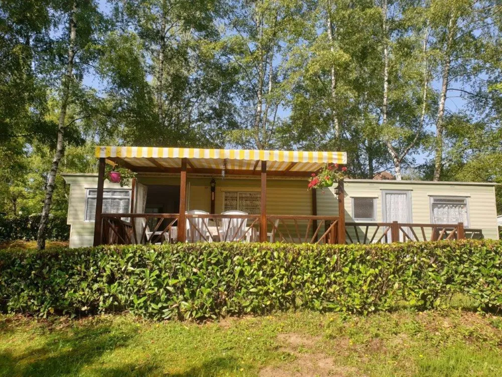 Location - Mobil-Home Vintage 40M² - 3 Chambres - Terrasse - Tv - Flower Camping L'Air du Lac