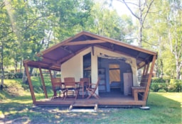 Accommodation - Canvas Bungalow Freeflower Confort 30M² - 2 Bedrooms + Terrace - Flower Camping L'Air du Lac