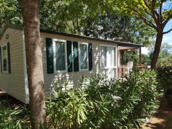 Huuraccommodatie(s) - Stacaravan Cottage Confort 29 M²   (2 Slaap)Kamer-4 Pers) + Tv  + Overdekt Terras - Flower Camping Le Fou du Roi