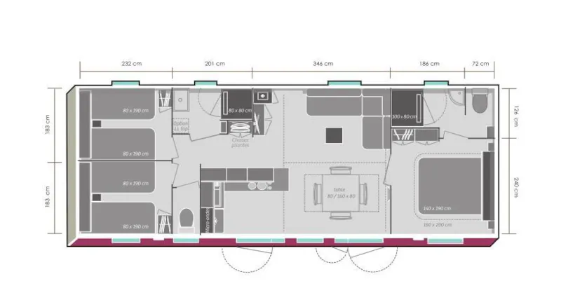 Mobil Home Premium 38M² ( 3 Ch-6 Pers) + Tv + Climatisation + Terrasse Couverte