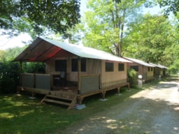 Location - Tente Lodge Victoria 20M² + 10M² Terrasse Couverte - Camping LE CLOS DE LA LERE