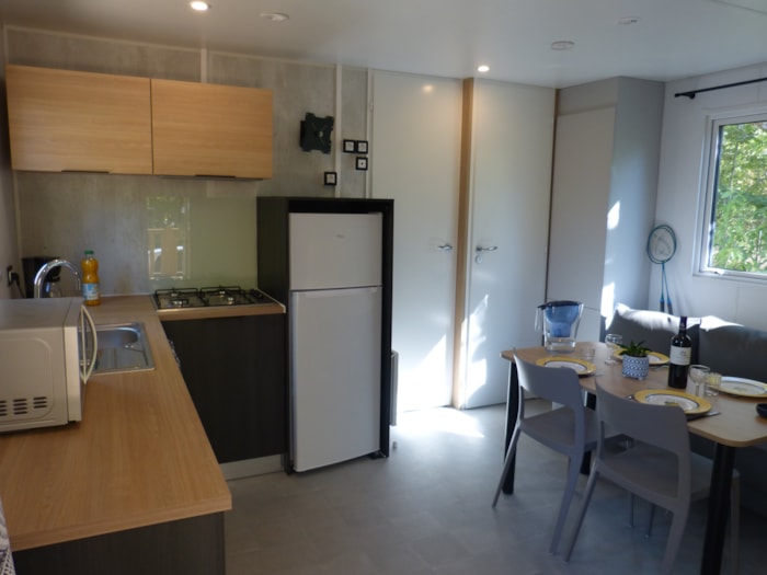 Mobil Home 26M² Climatisé - 2 Chambres + Terrasse Couverte 20M²