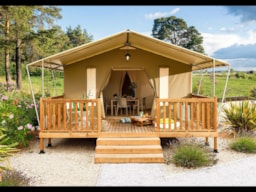 Location - Modern Lodge Avec Sanitaires - Camping MOULIN DE BIDOUNET