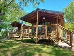 Location - Cabane Lodge Sur Pilotis Famille - Camping LE CLOS LALANDE