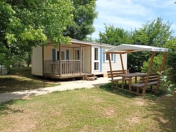 Huuraccommodatie(s) - Stacaravan Classic 28M² - 2 Slaapkamers - Overdekt Terras - Camping LE CLOS LALANDE