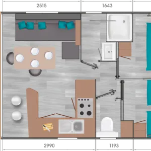 Mobil-Home Premium 27M²  2Ch  (2017)