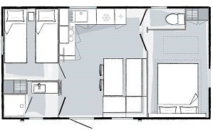 Mobil-Home Confort 27M²  2Ch  (2019)