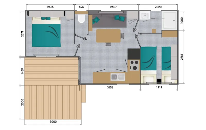 Mobil-Home Confort 27M² 2 Ch (2015)