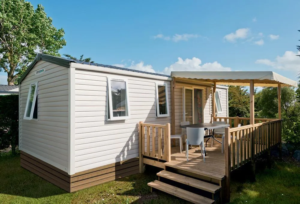 Mietunterkunft - Mobilheim Bahamas Confort 34M² - 3 Zimmer + Überdachte Terrasse + Geschirrspülmaschine - Camping La Touesse